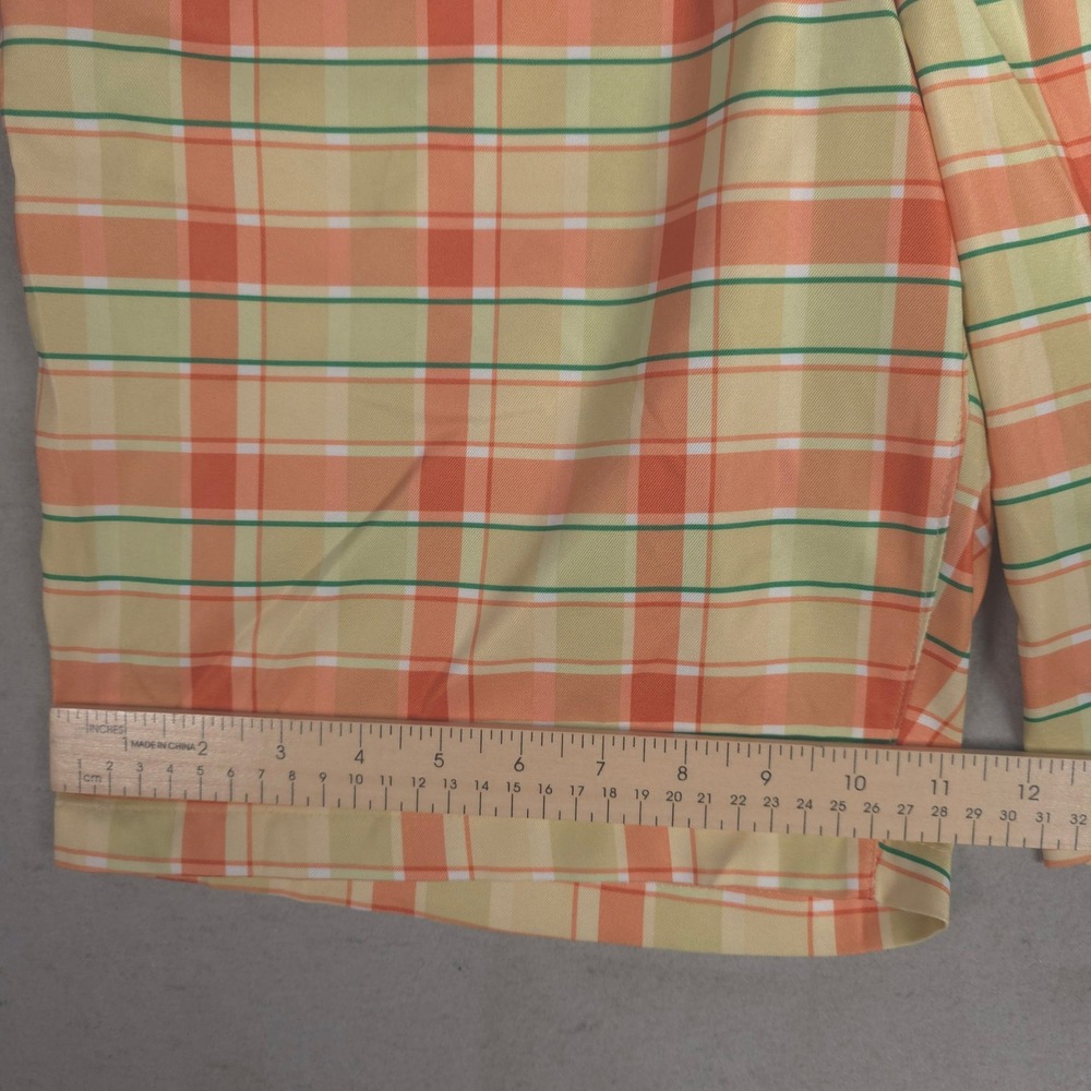 Nike Dri-FIT Golf Shorts Mens Size 34 Plaid Orange Green Athletic Casual - Picture 4 of 8